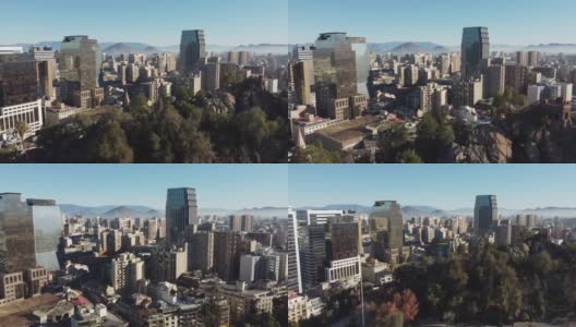 圣地亚哥市中心鸟瞰图高清在线视频素材下载