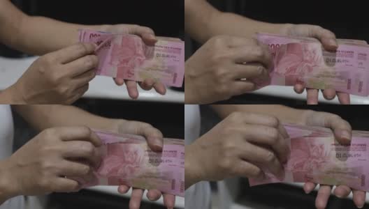 手数印尼盾钞票高清在线视频素材下载
