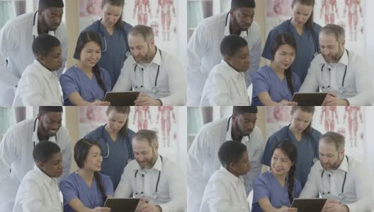 在平板电脑上查看病人记录高清在线视频素材下载