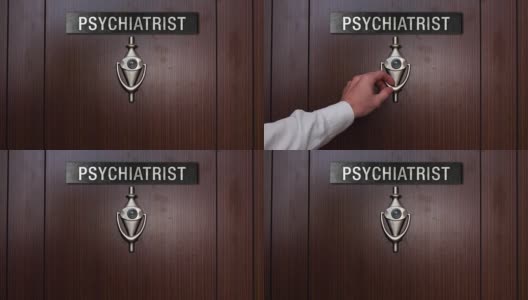 有人在敲精神病医生的门高清在线视频素材下载