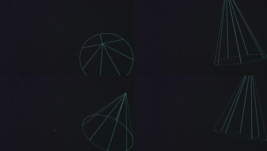 抽象螺旋三角形在空间与苍蝇闪光高清在线视频素材下载