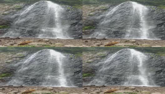 令人放松的瀑布流进山的视频高清在线视频素材下载