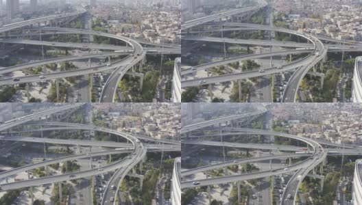 城市立交桥交通流高清在线视频素材下载