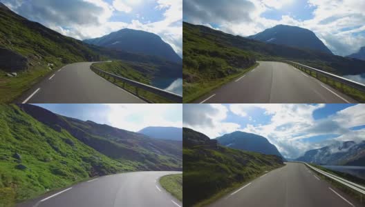 在挪威的公路上开车高清在线视频素材下载