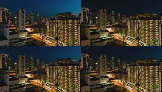 黄昏时分的城市景观高清在线视频素材下载