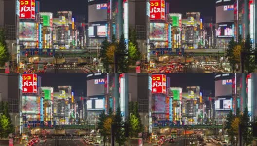 4K缩小延时:日本东京新宿区的交通状况。高清在线视频素材下载
