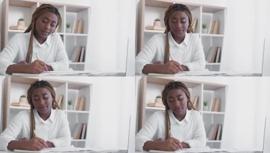 商务课程女职工做笔记高清在线视频素材下载