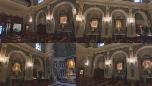 那不勒斯-圣卢西亚教堂的内部概况高清在线视频素材下载
