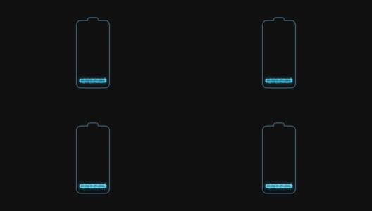 蓝色电池充电效果动画高清在线视频素材下载