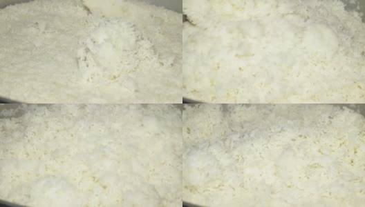 煮好的米饭高清在线视频素材下载