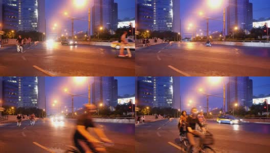 北京夜景街，4k高清在线视频素材下载