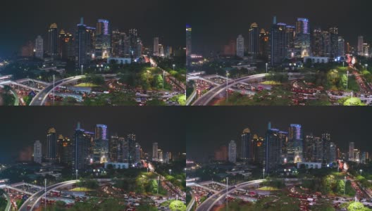 Semanggi高速公路十字路口交通堵塞高清在线视频素材下载