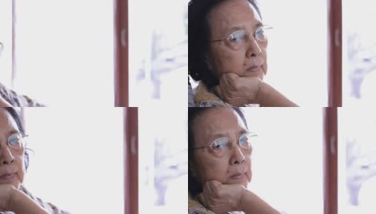 亚洲老妇人感到孤独高清在线视频素材下载