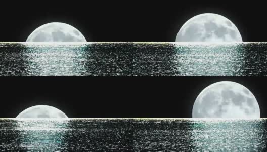 海面上的月亮高清在线视频素材下载