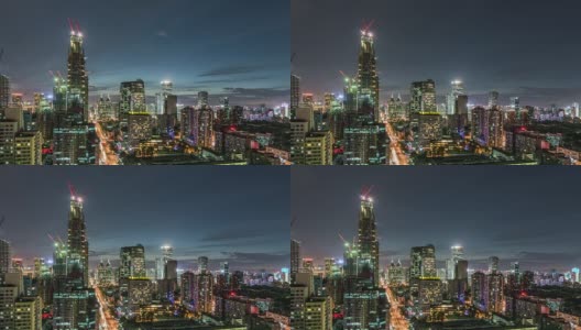 T/L WS吊车鸟瞰图北京CBD区域及大型建筑工地高清在线视频素材下载