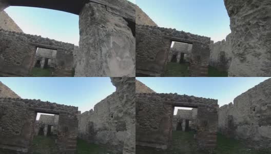 意大利庞贝的废墟建筑的大地基高清在线视频素材下载