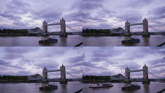 4K塔桥，英国伦敦，在夏季与时间推移高清在线视频素材下载