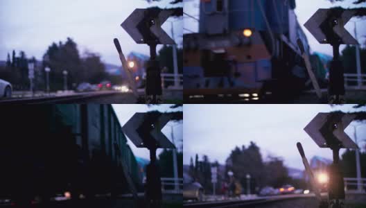 一列货运火车经过摄像机。高清在线视频素材下载