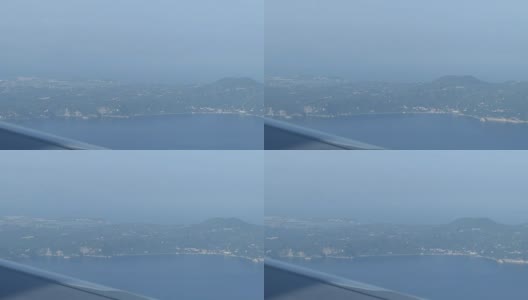 希腊科孚岛(Kerkyra)鸟瞰图。乘飞机飞行。高清在线视频素材下载