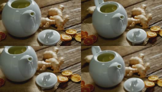 柠檬姜茶壶4k高清在线视频素材下载