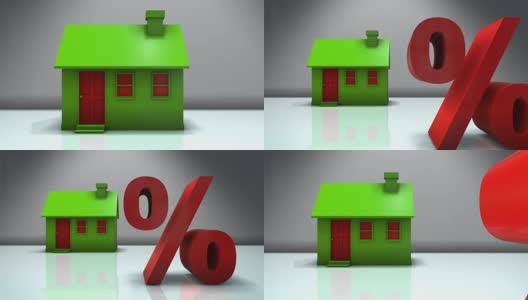 抵押住房贷款为房地产房产3D动画标题高清在线视频素材下载