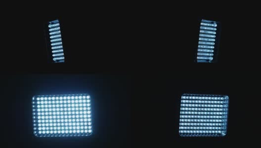 视频照明LED，圆形视图，黑色高清在线视频素材下载