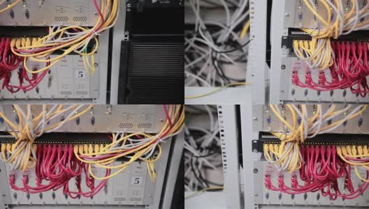 网络服务器上的线缆和连接高清在线视频素材下载
