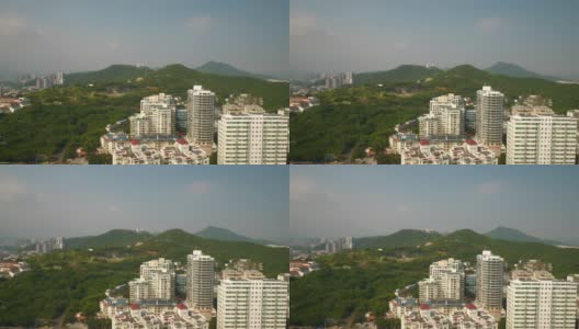 日落时间晴天三亚城市景观酒店屋顶全景4k海南中国高清在线视频素材下载