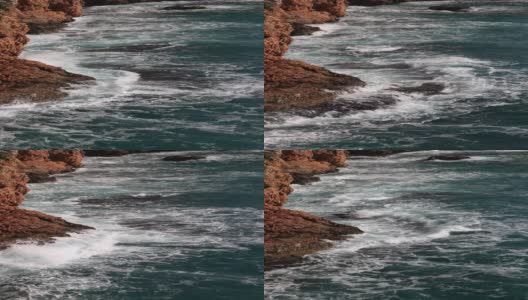 海浪和岩石高清在线视频素材下载
