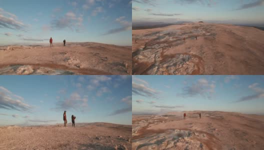 冰岛美丽蓝天的地热全景图高清在线视频素材下载