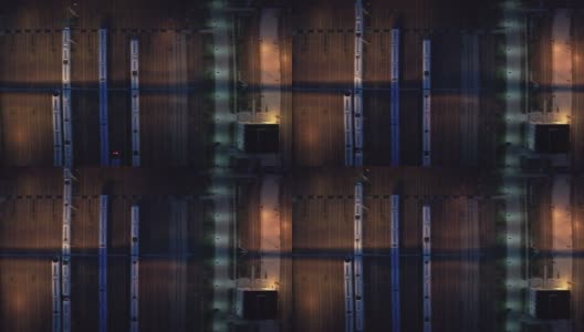 高铁夜景鸟瞰图高清在线视频素材下载