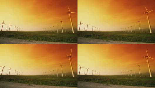 Landscape with wind turbines高清在线视频素材下载