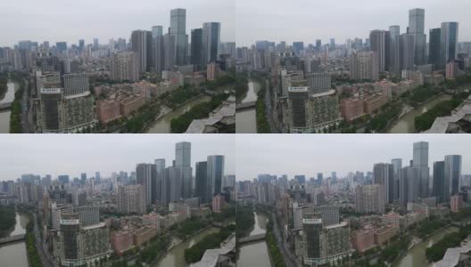 航拍中国成都的城市风景高清在线视频素材下载