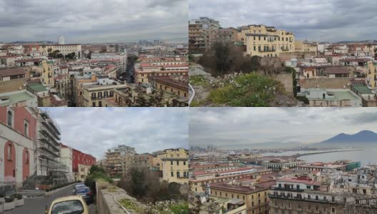 那不勒斯——从Pizzofalcone俯瞰这座城市高清在线视频素材下载