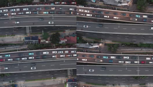 无人机追踪雅加达高速公路上的交通高清在线视频素材下载