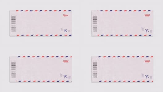 有心形和飞机的邮政信封高清在线视频素材下载