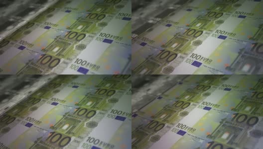 欧元纸币印刷纸币高清在线视频素材下载