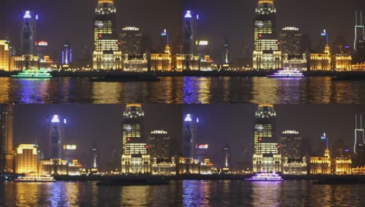 上海夜景与移动物体背景软聚焦高清在线视频素材下载