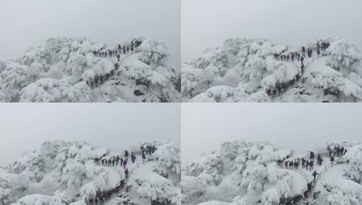 黄山雪景4k高清在线视频素材下载