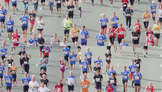城市马拉松运动员高清在线视频素材下载