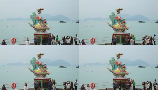 中国香港——2015年10月11日:位于浅水湾东南端的Kwum Yam道教圣地。-天后庙及浅水湾高清在线视频素材下载