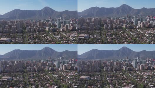 圣地亚哥俯瞰安第斯山脉，智利，南美洲。高清在线视频素材下载