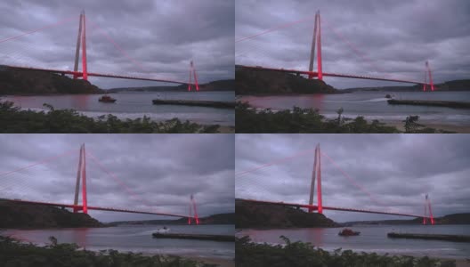 Yavuz苏丹Selim Bridge晚上高清在线视频素材下载
