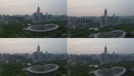 中国常州城市建筑景观航拍高清在线视频素材下载