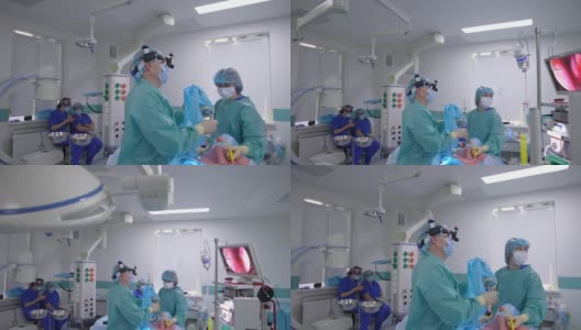 医生和外科医生团队在手术室进行手术高清在线视频素材下载