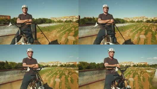 高清多莉:小轮车的肖像泥车手高清在线视频素材下载