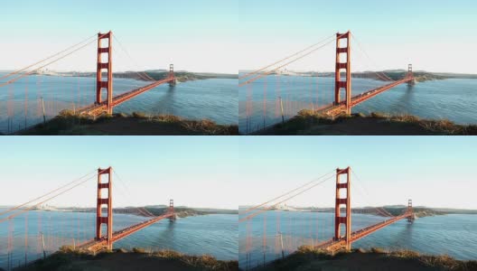 水上悬索桥，蓝天高清在线视频素材下载