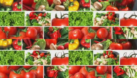 新鲜蔬菜-蒙太奇高清在线视频素材下载