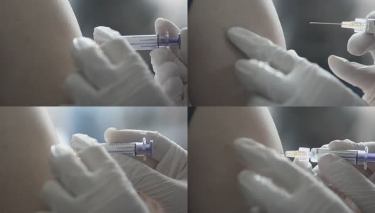 特写:注射疫苗高清在线视频素材下载