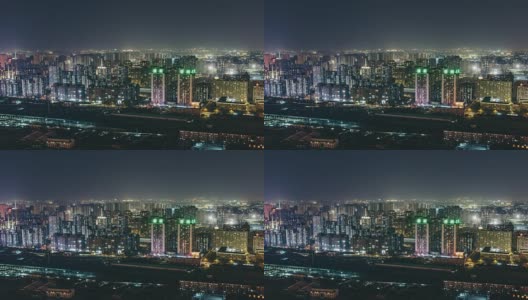 T/L WS HA Urban Residential Area at Night /中国北京高清在线视频素材下载